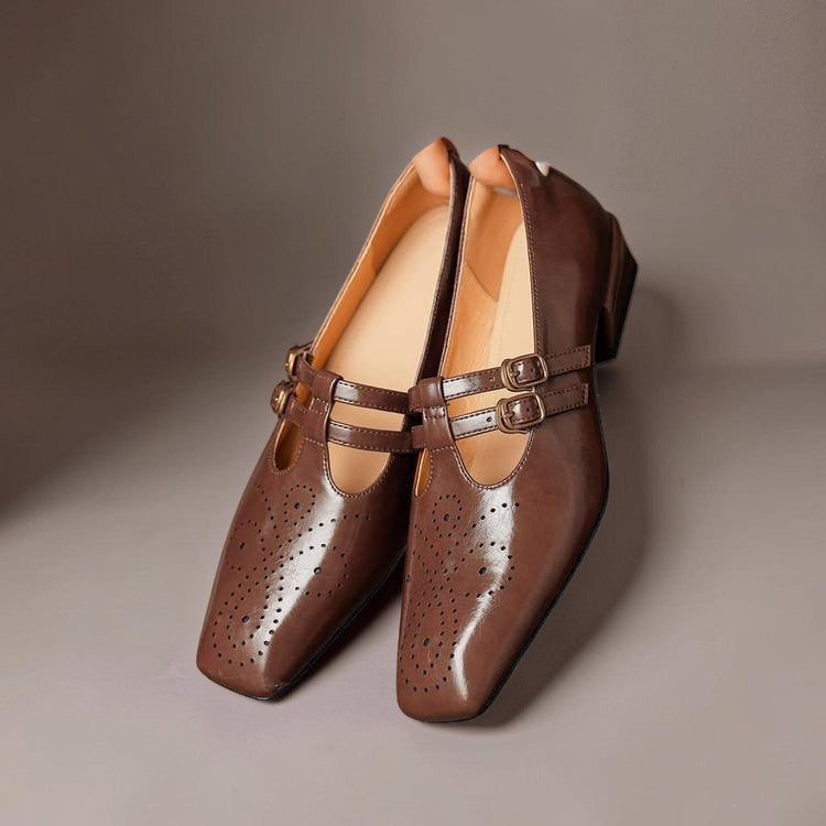 Hazel™ | Brogued Dual-Strap Mary Jane Pump