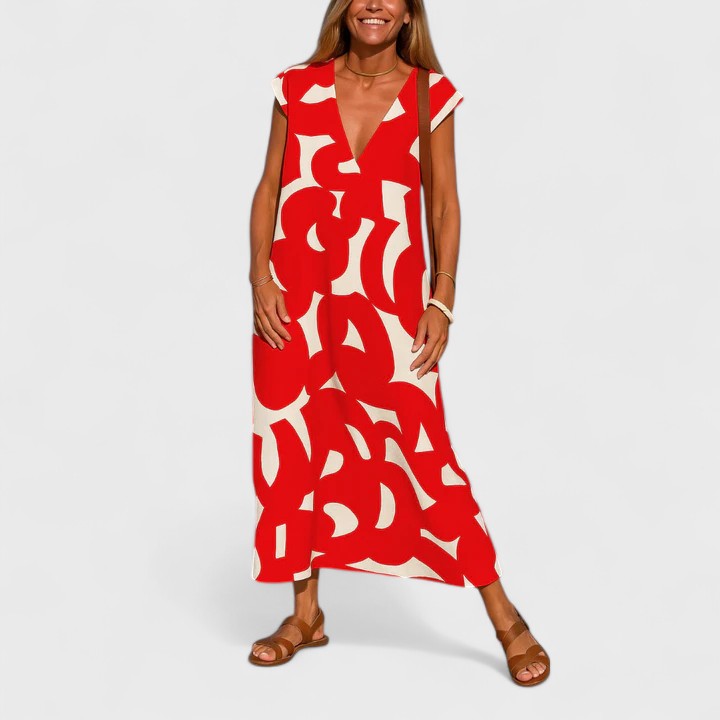 Flowing V-Neck Dress
