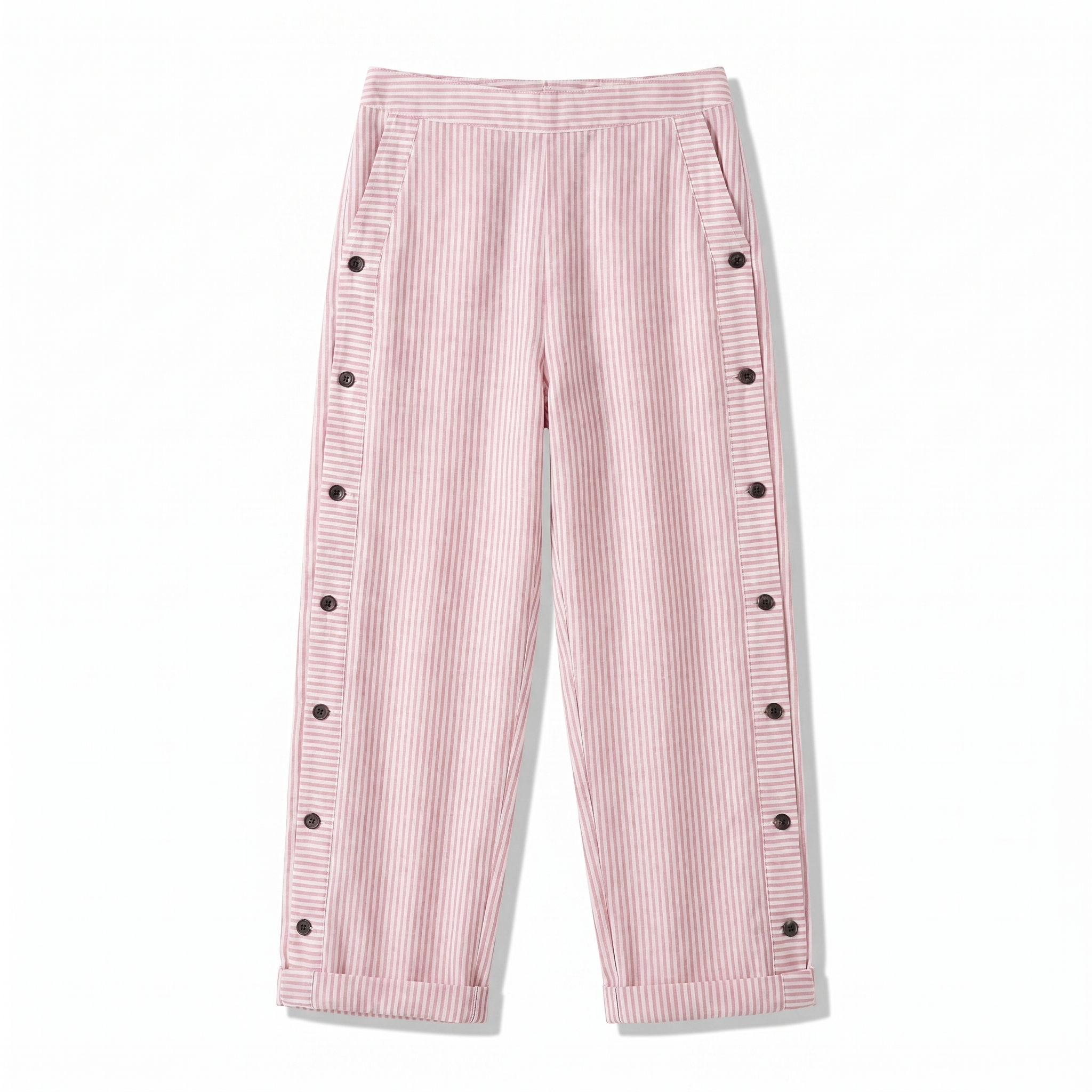 Clavette™ | Striped Panel Button Trousers
