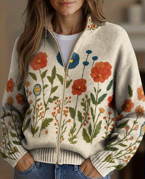 Wrenna™ | Wildflower Meadow Zip Cardigan