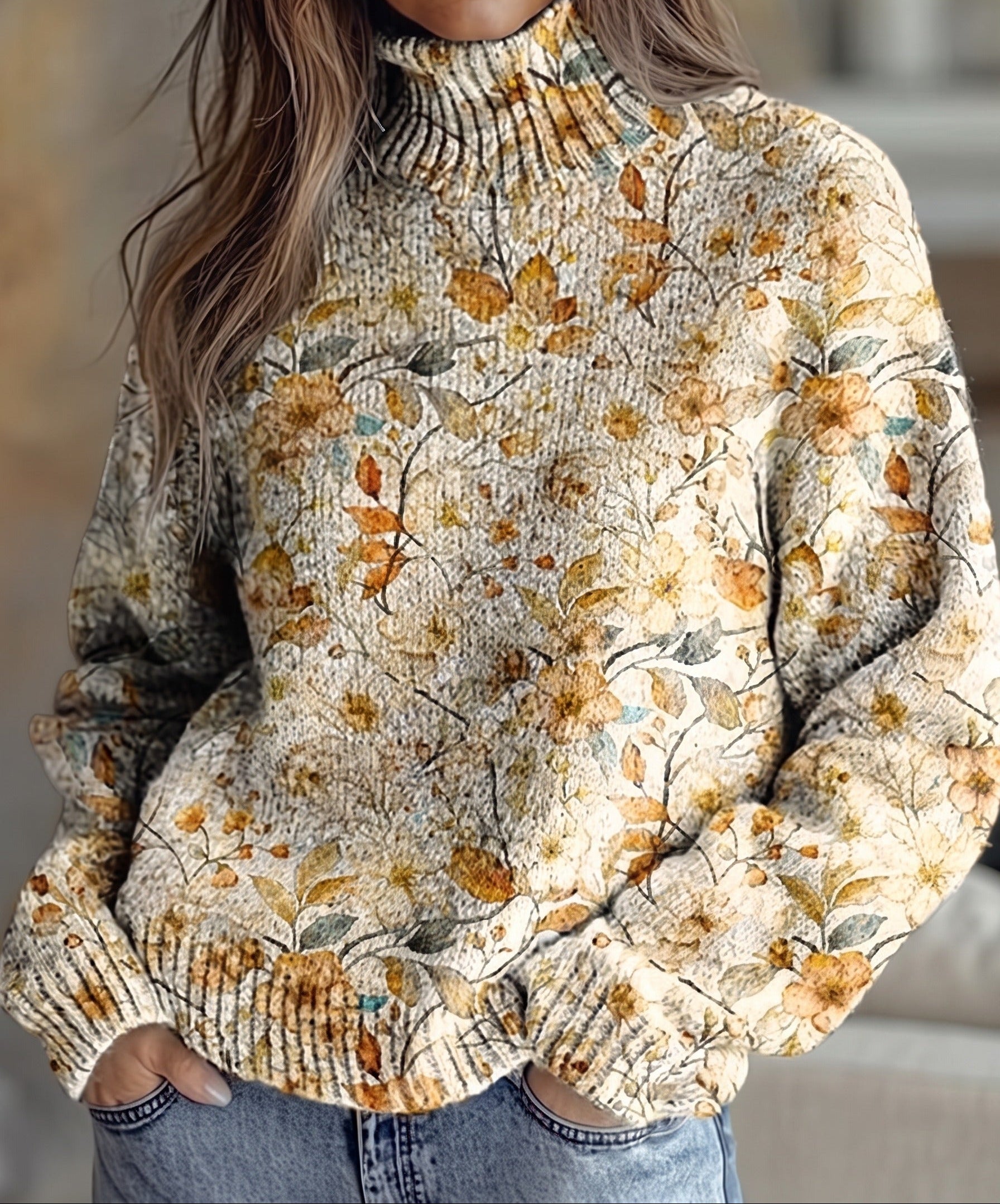Wrenna | Autumn Meadow Turtleneck