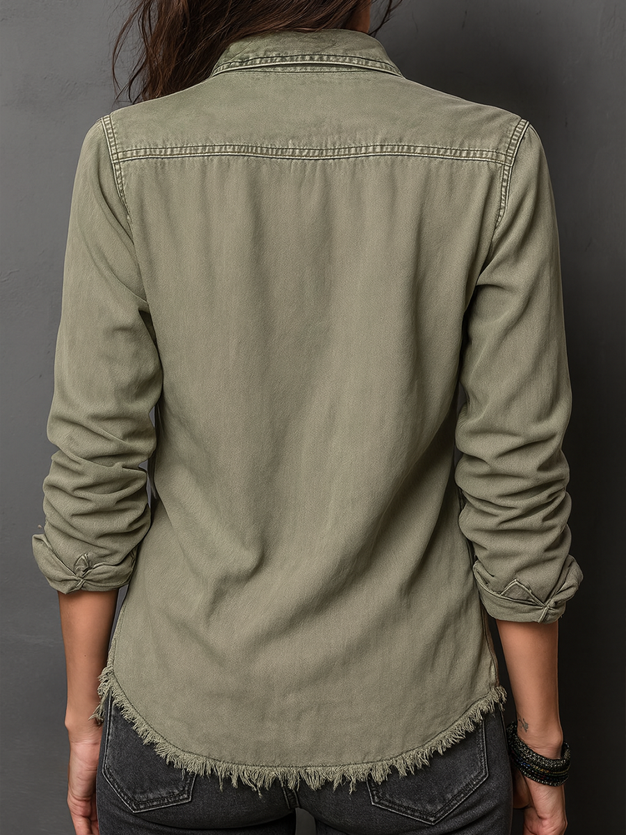 Glenmore™ | Vintage Pocket Long Sleeve Washed Shirt