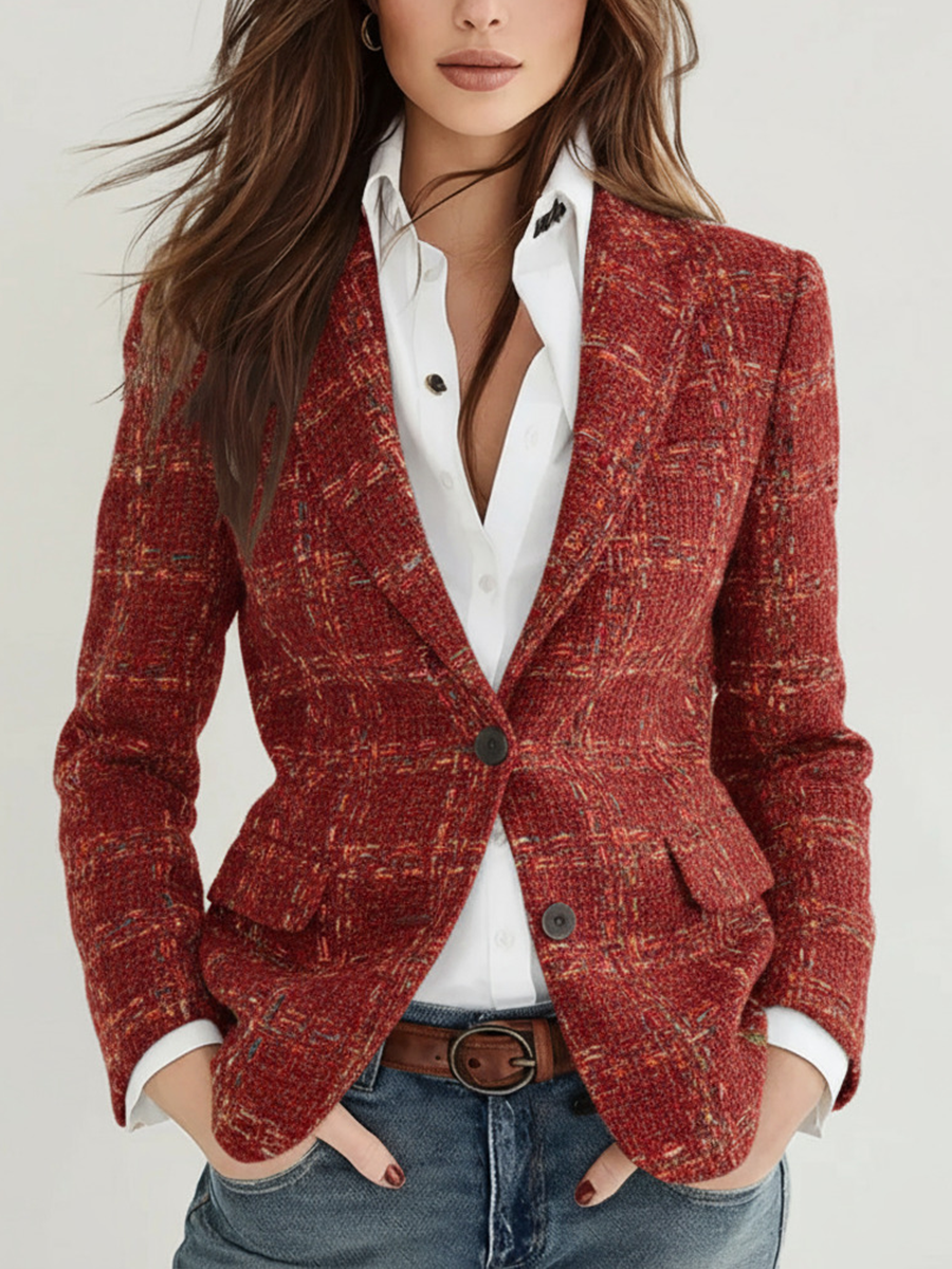 Marvaine™ | Vintage Plaid Blazer