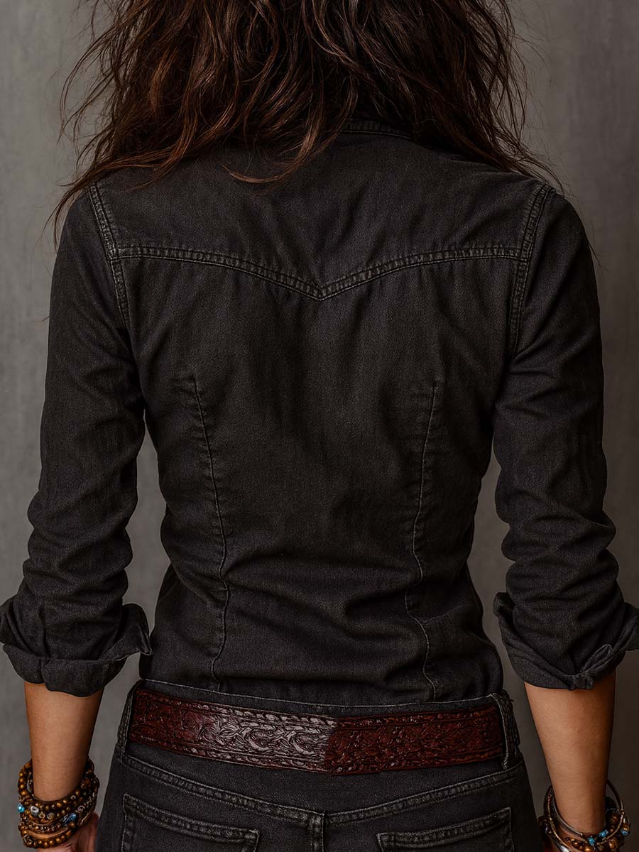 Korvette™ | Vintage Washed Zip-Up Blouse
