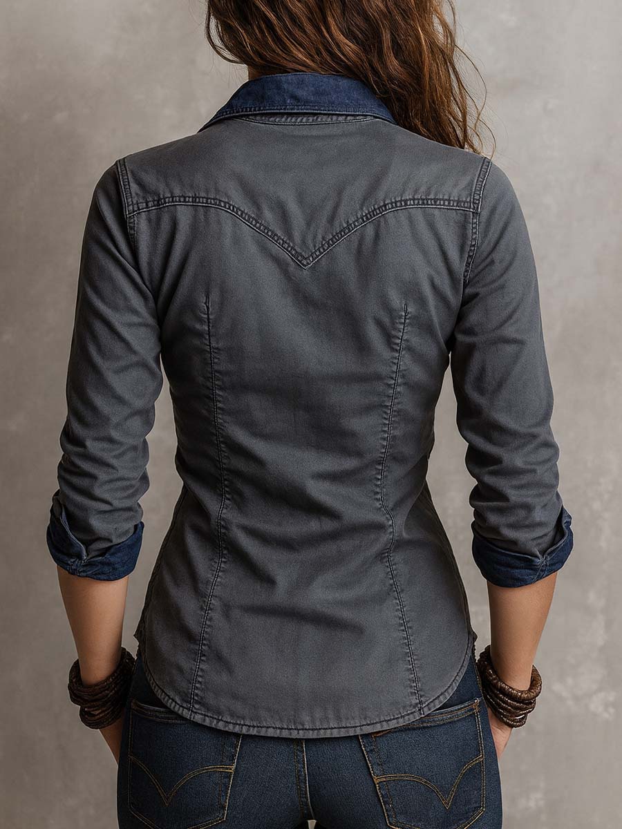 Crestwood™ | Vintage Washed Zip-Up Long-Sleeve Shirt