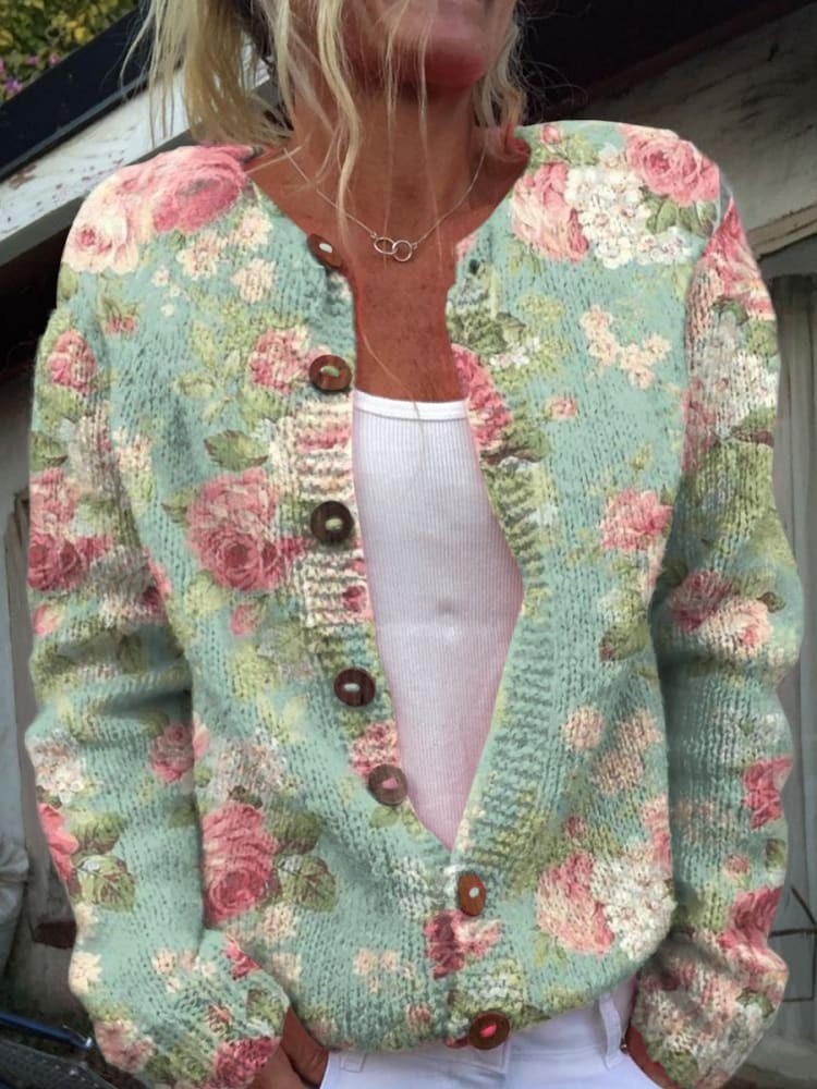 Camille™ | Floral Print Buttoned Cardigan