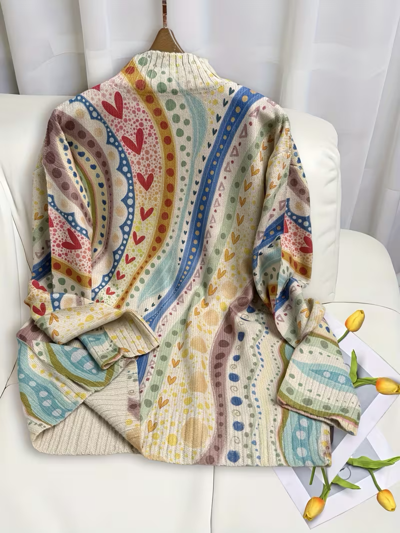 Ambrosine™ | Painted Paisley Zip Cardigan — 2