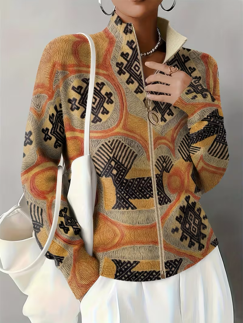 Sedgely™ | Folk Tapestry Zip Cardigan — 1