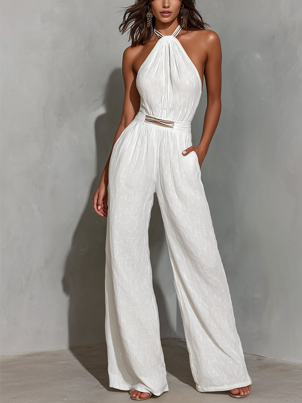 Blanche™ | Halter-Neck Sleeveless Jumpsuit
