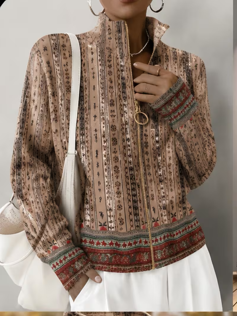 Wrenford™ | Woven Stripe Zip Cardigan — 1