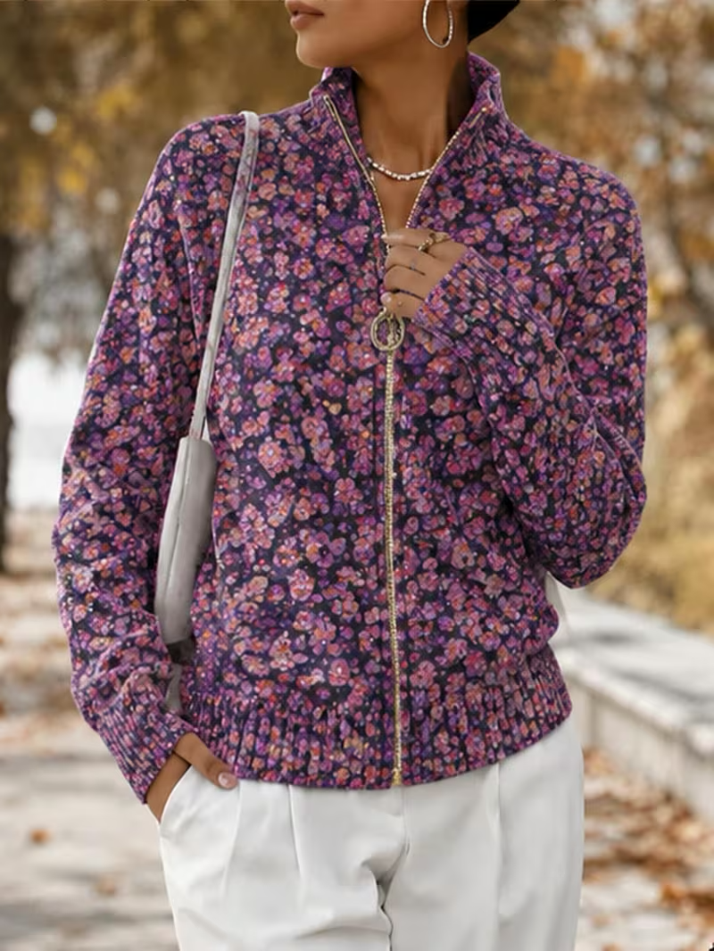 Ottilia™ | Violet Meadow Zip Cardigan — 2