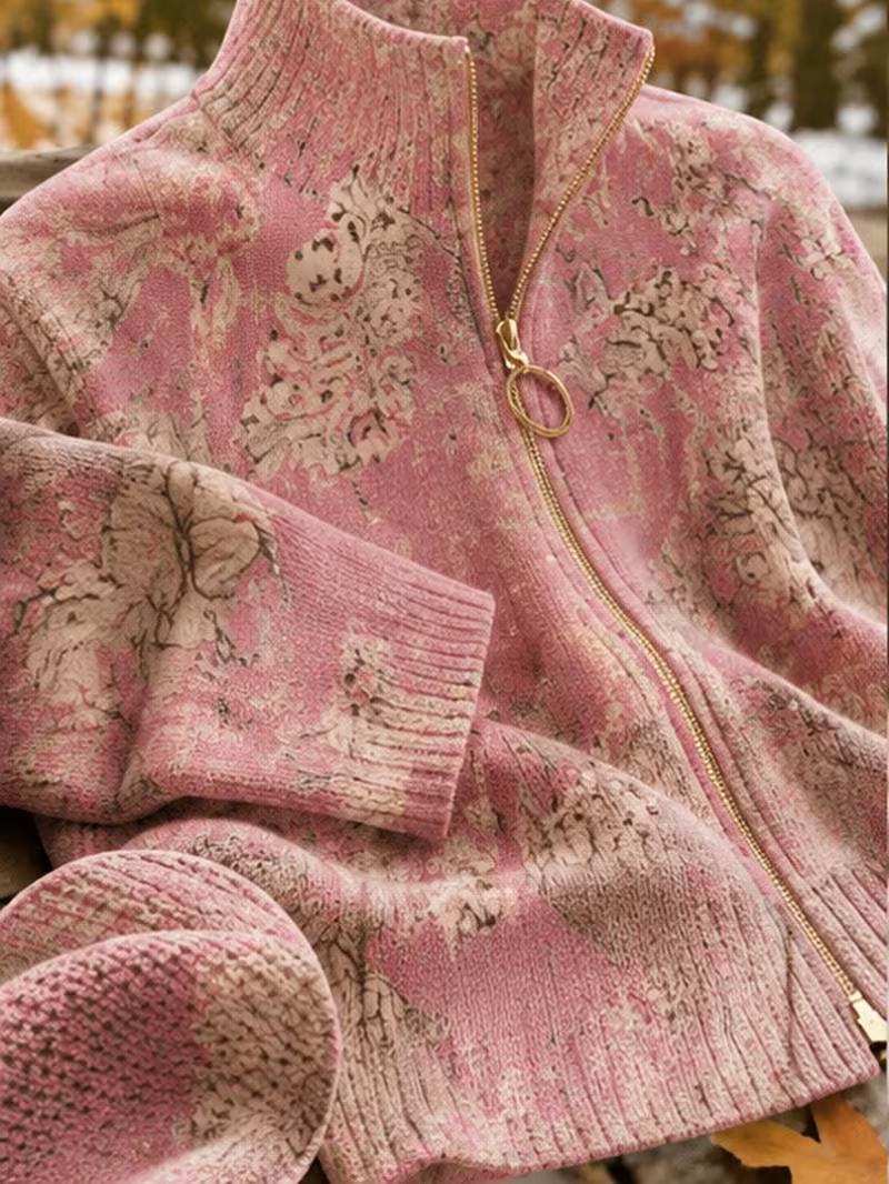 Saffira™ | Gilded Blossom Zip Cardigan — 4