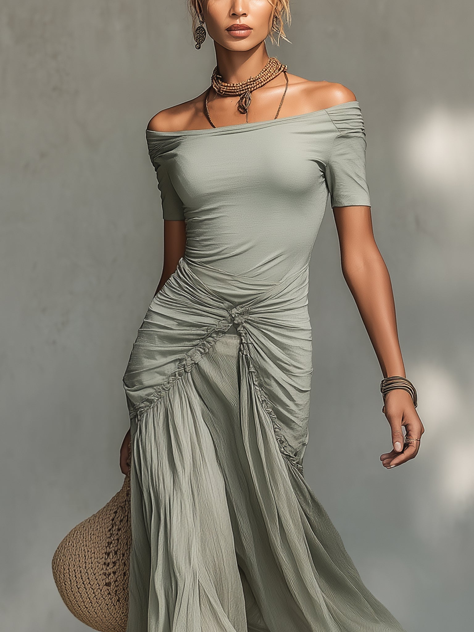 Paloma™ | Off-Shoulder Ruched Maxi Dress