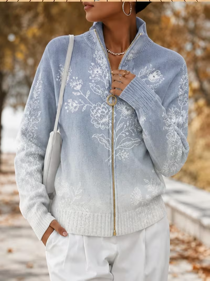Halloway™ | Frosted Bloom Zip Cardigan — 2