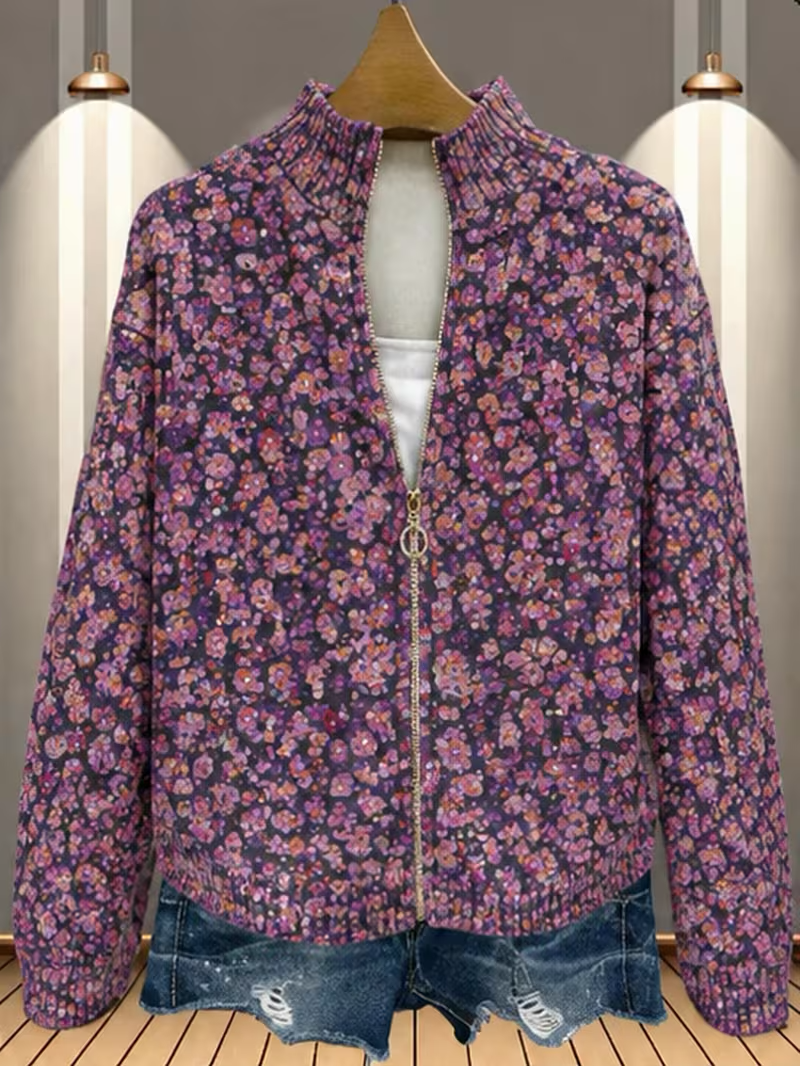 Ottilia™ | Violet Meadow Zip Cardigan — 5