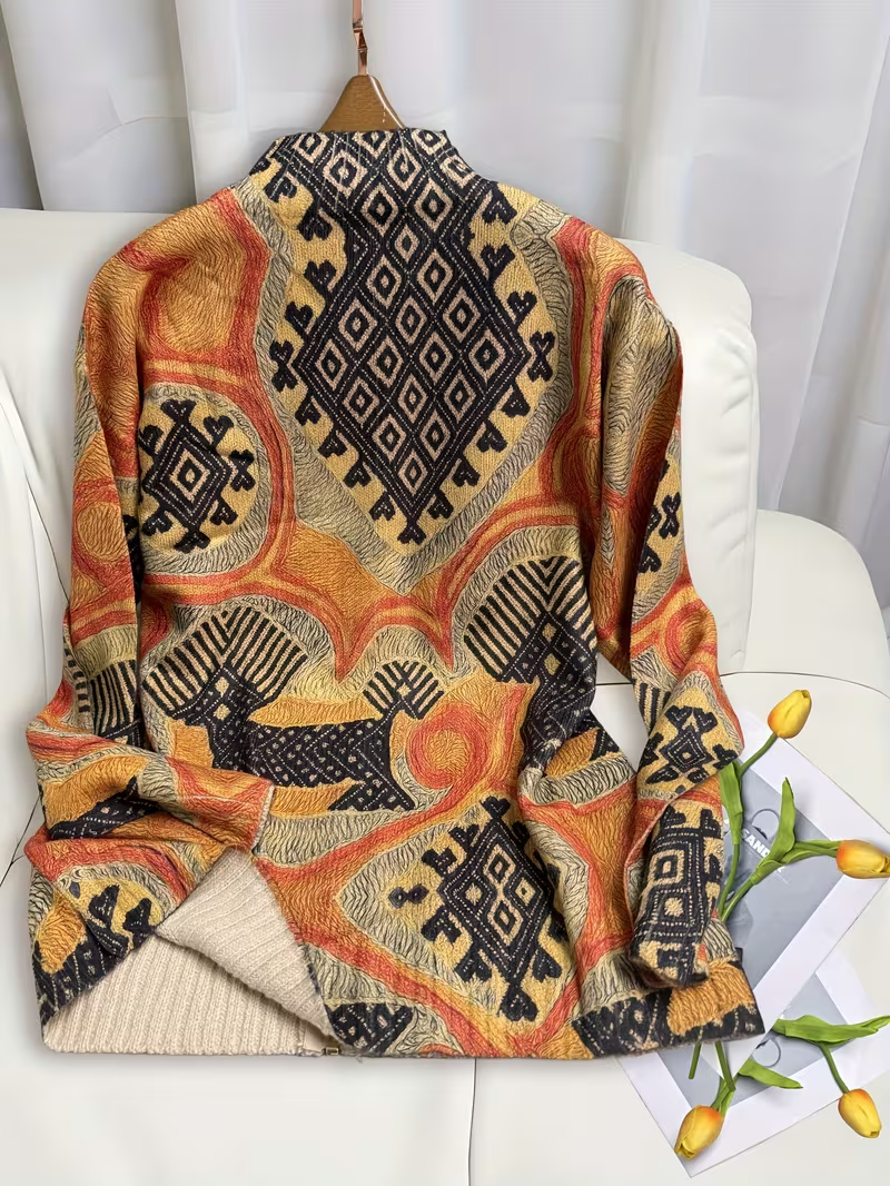 Sedgely™ | Folk Tapestry Zip Cardigan — 3