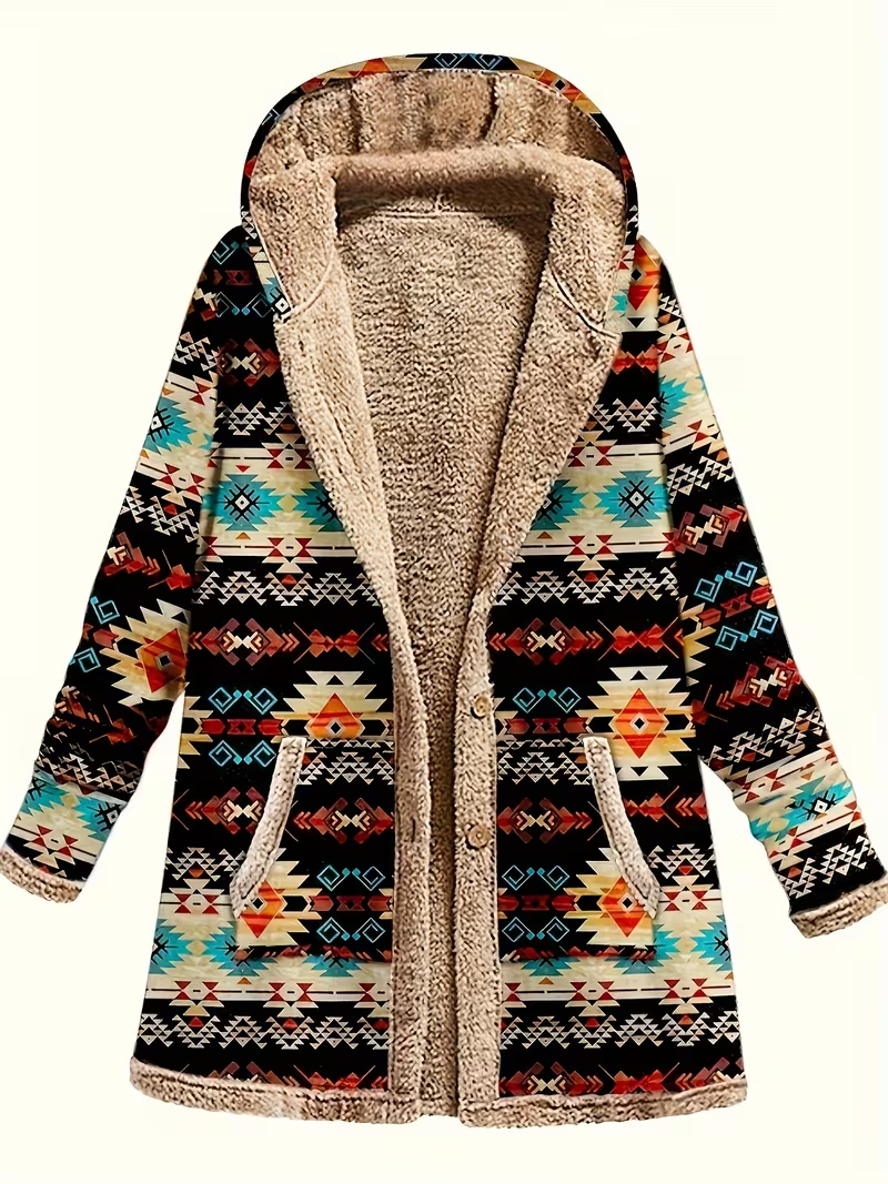 Sableen™ | Hooded Aztec Longline Cardigan — 4