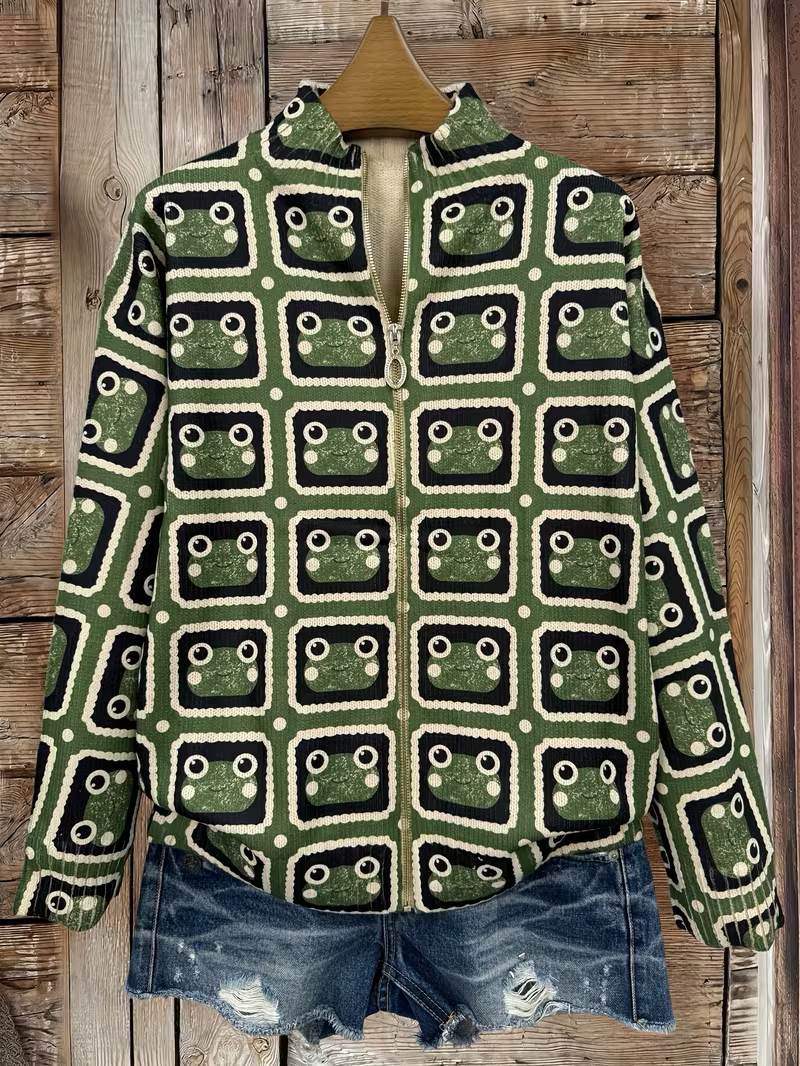 Clemency™ | Retro Tile Zip Cardigan — 2