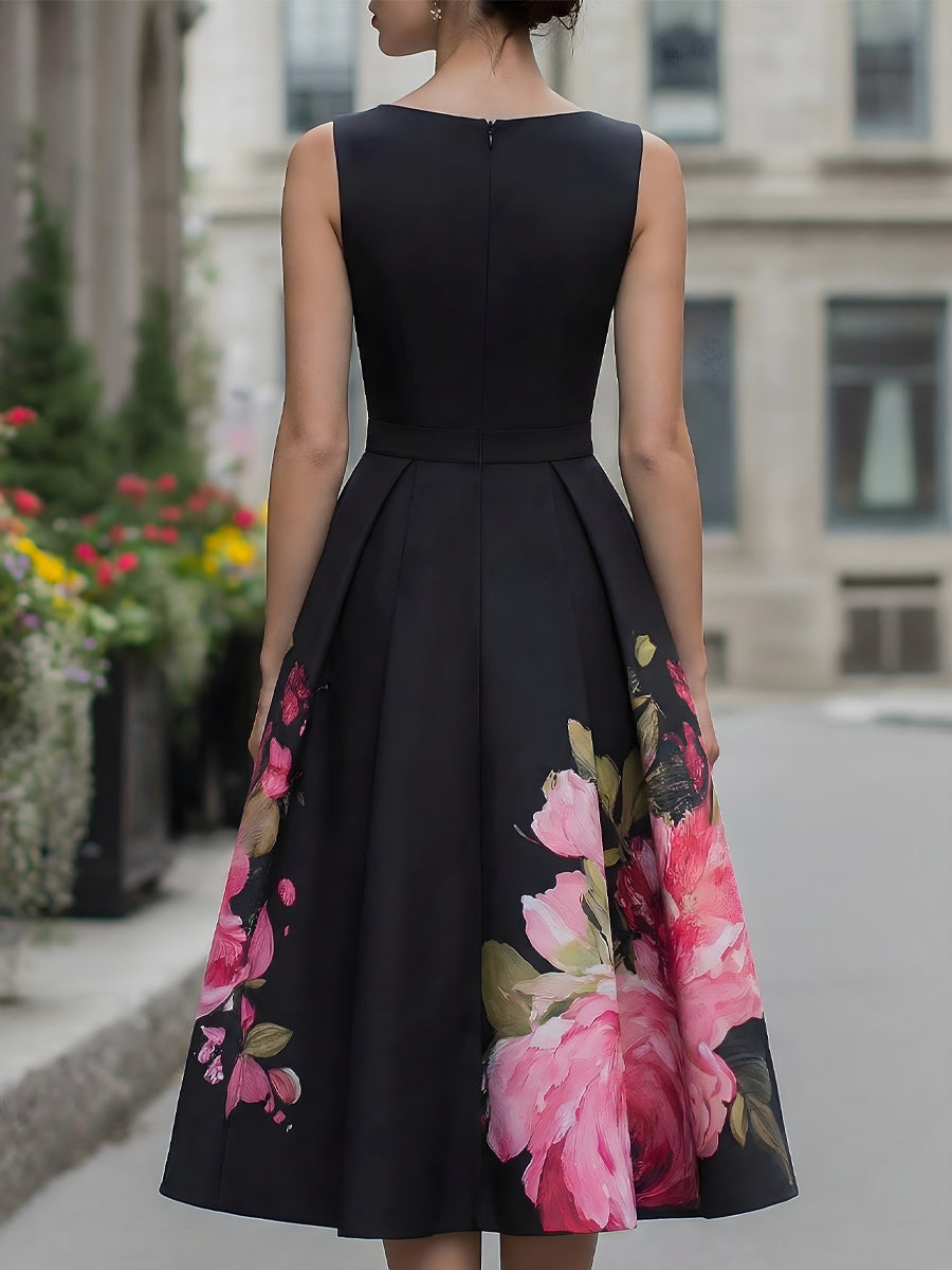 Verena™ | Sleeveless Floral Midi Dress