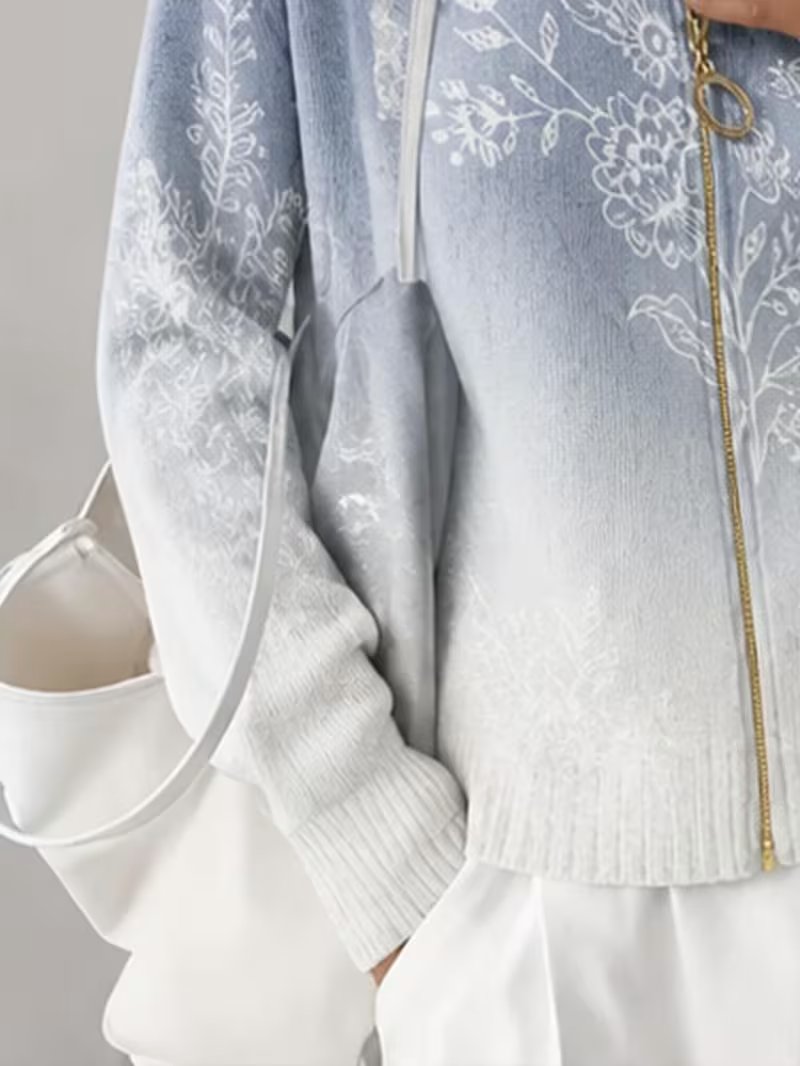 Halloway™ | Frosted Bloom Zip Cardigan — 4