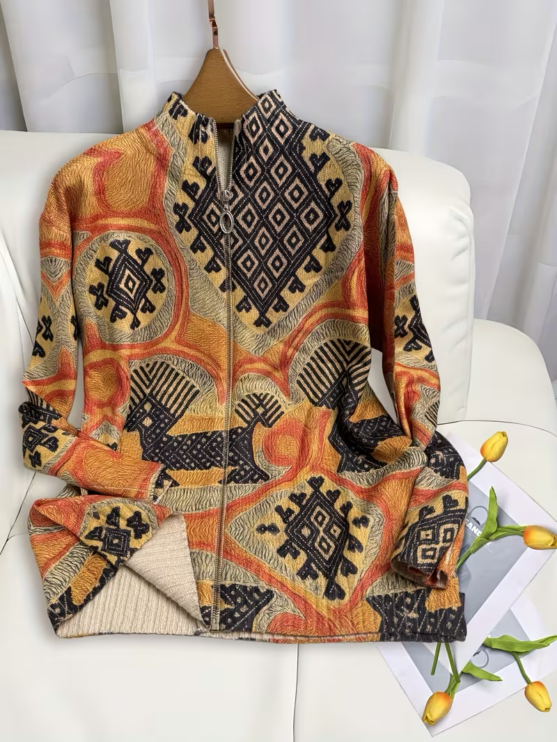 Sedgely™ | Folk Tapestry Zip Cardigan — 4