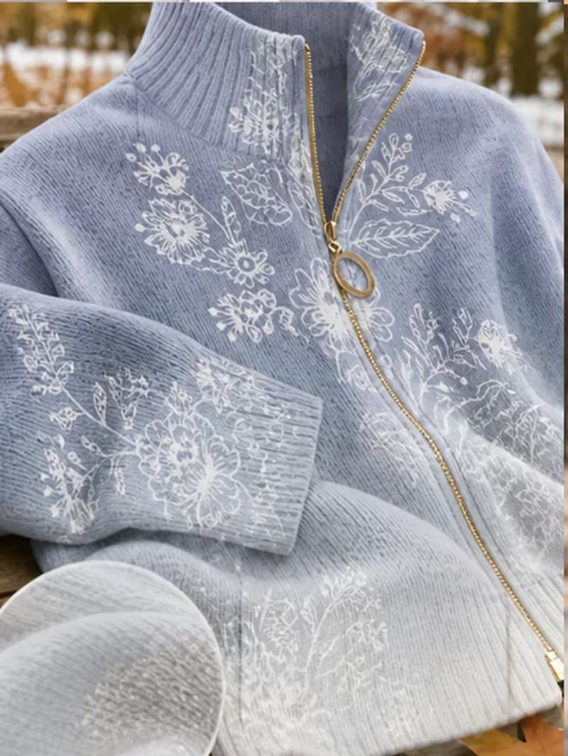 Halloway™ | Frosted Bloom Zip Cardigan — 6
