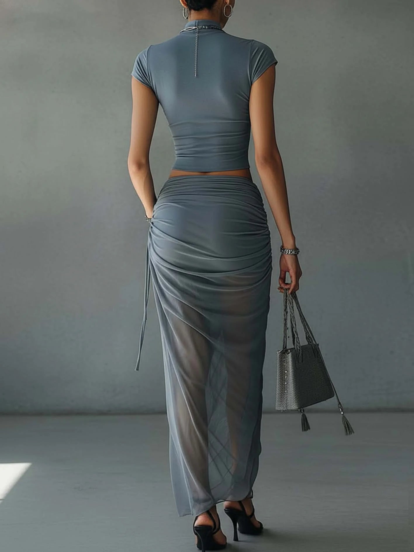 Dahlia™ | Cropped Top and Draped Maxi Skirt Set