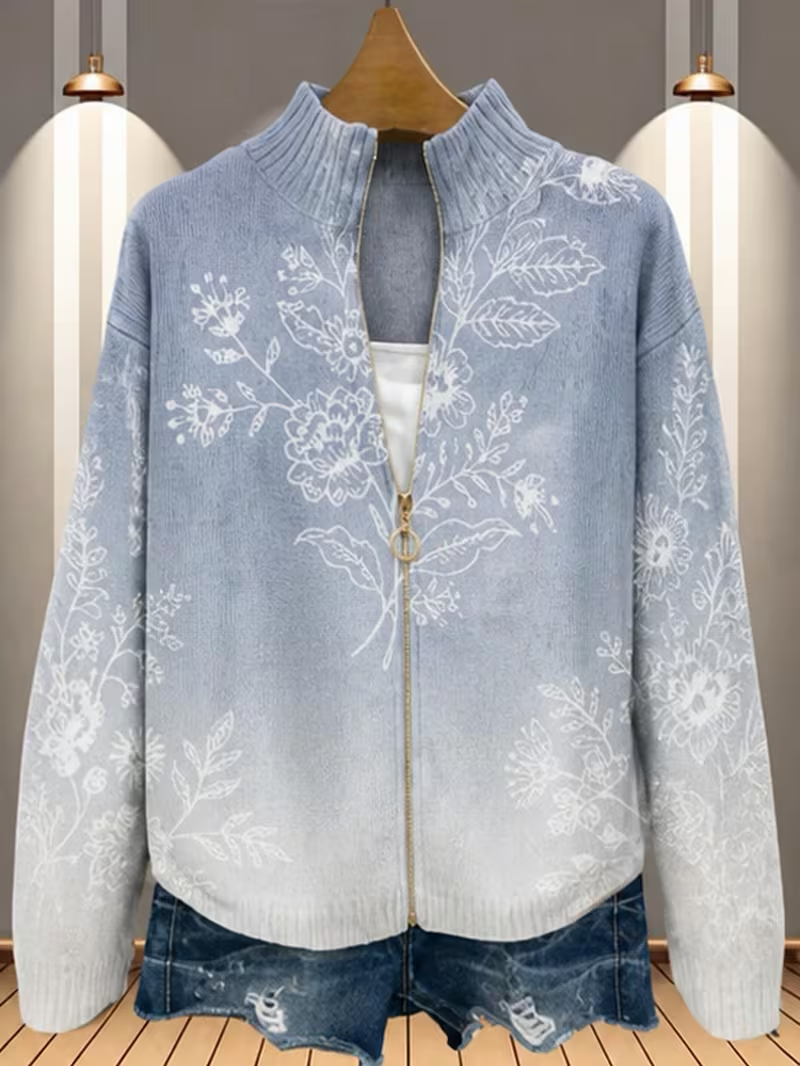 Halloway™ | Frosted Bloom Zip Cardigan — 5