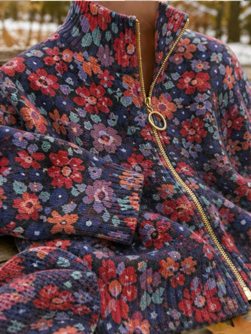 Vireya™ | Ditsy Floral Zip Cardigan — 6