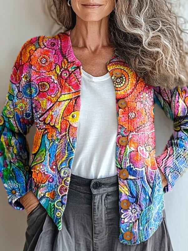 Imogen™ | Colorful Art Cardigan