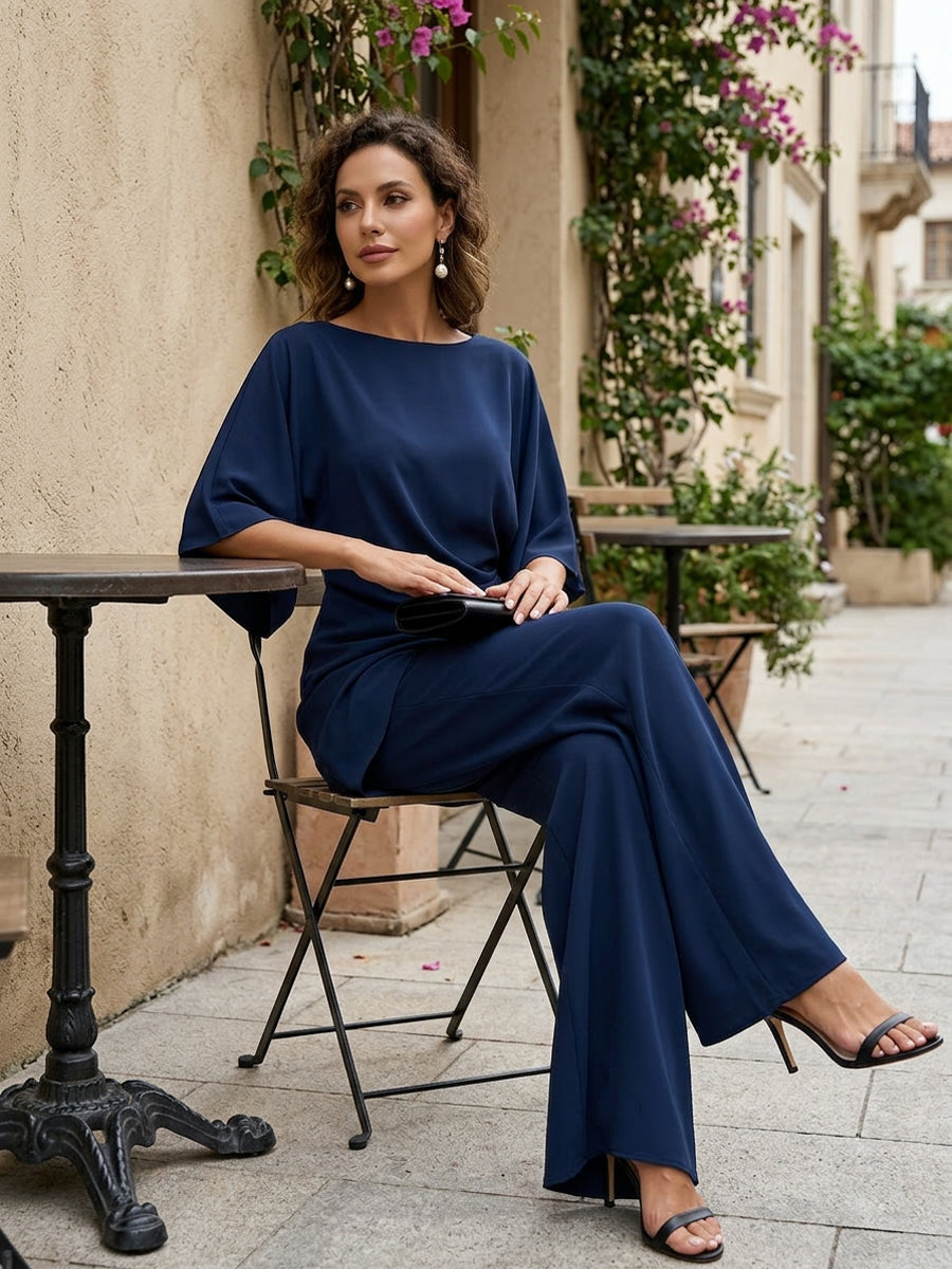Liesel™ | Draped Asymmetric Wide-Leg Set