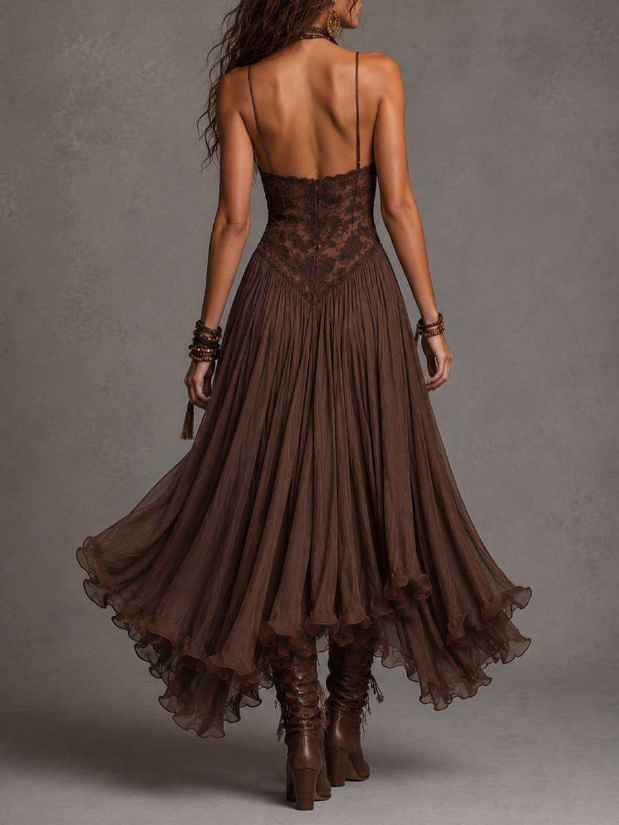 Jessamine™ | Lace-Paneled Maxi Dress