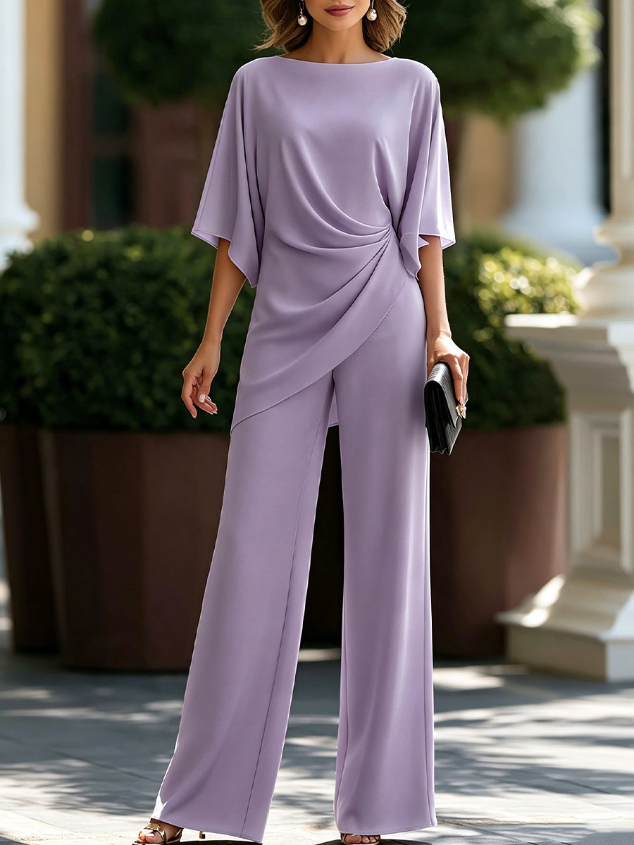 Liesel™ | Draped Asymmetric Wide-Leg Set