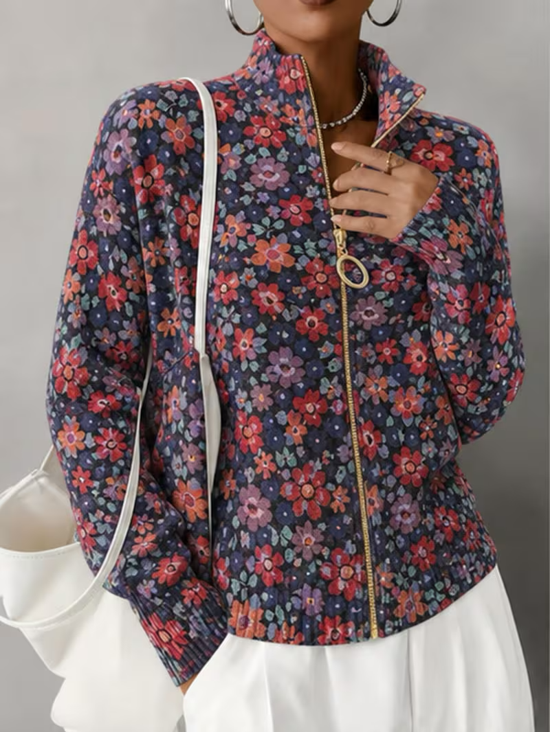 Vireya™ | Ditsy Floral Zip Cardigan — 3