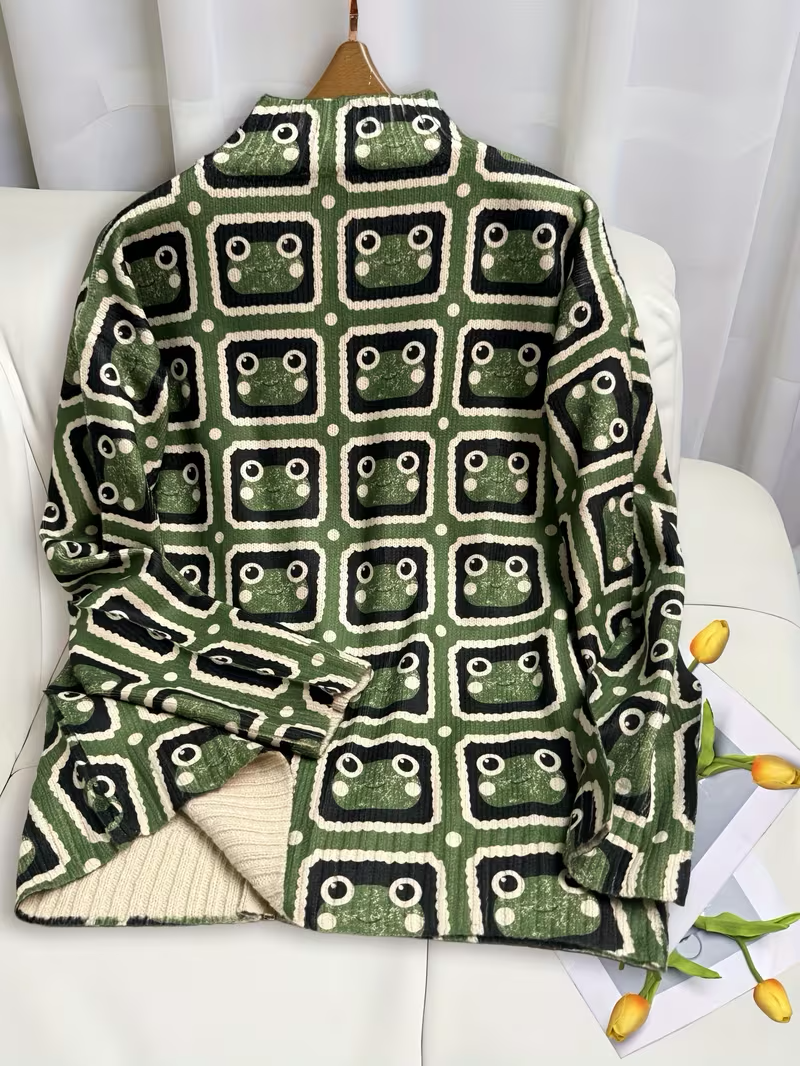 Clemency™ | Retro Tile Zip Cardigan — 3