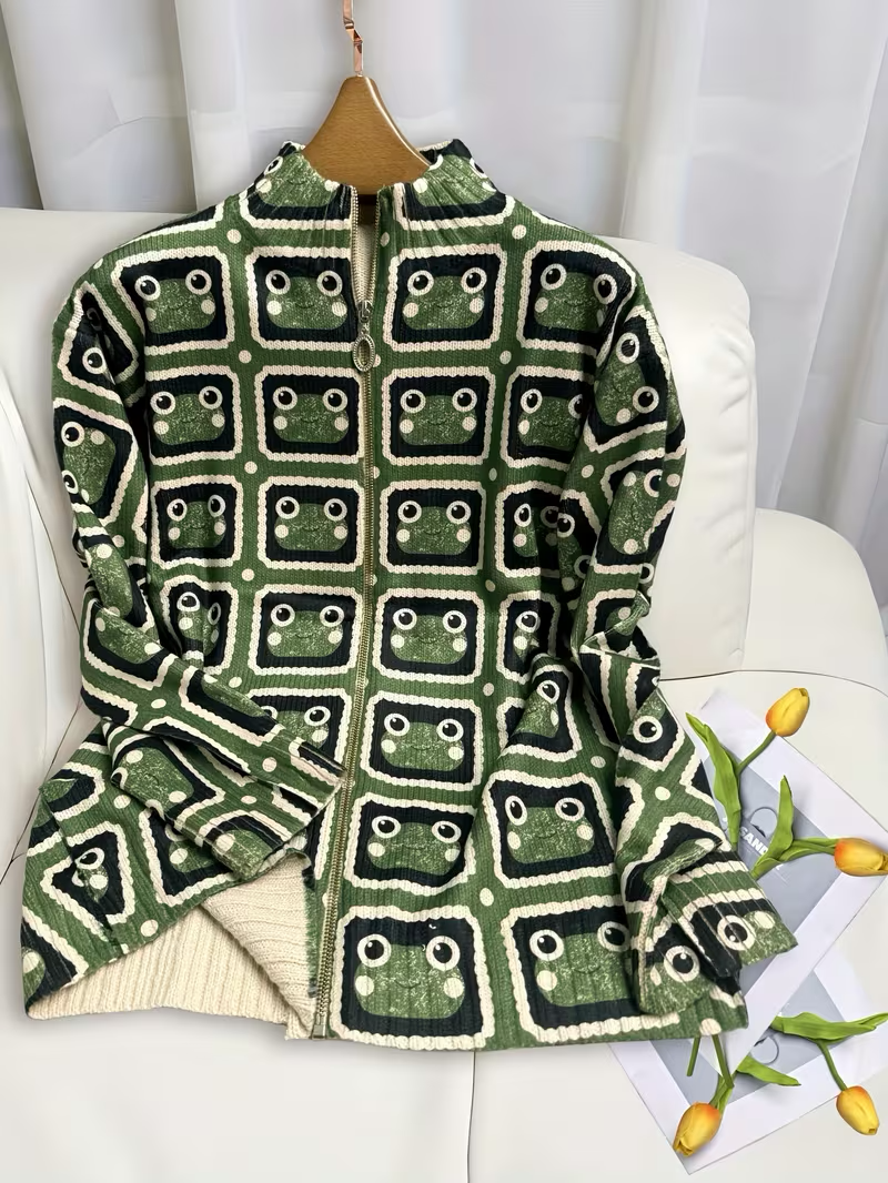 Clemency™ | Retro Tile Zip Cardigan — 4