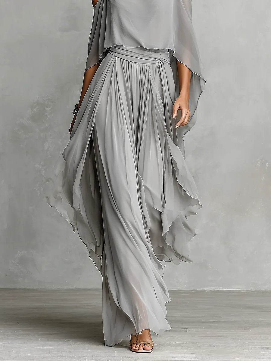 Kalloway™ | Off-Shoulder Flowy Camisole & Wide-Leg Trousers Set