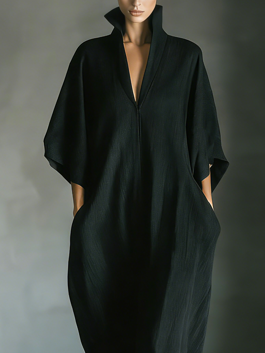 Cyrène™ | Maxi dress with kimono sleeves and V-neck