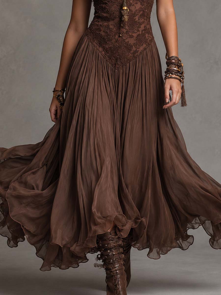 Jessamine™ | Lace-Paneled Maxi Dress
