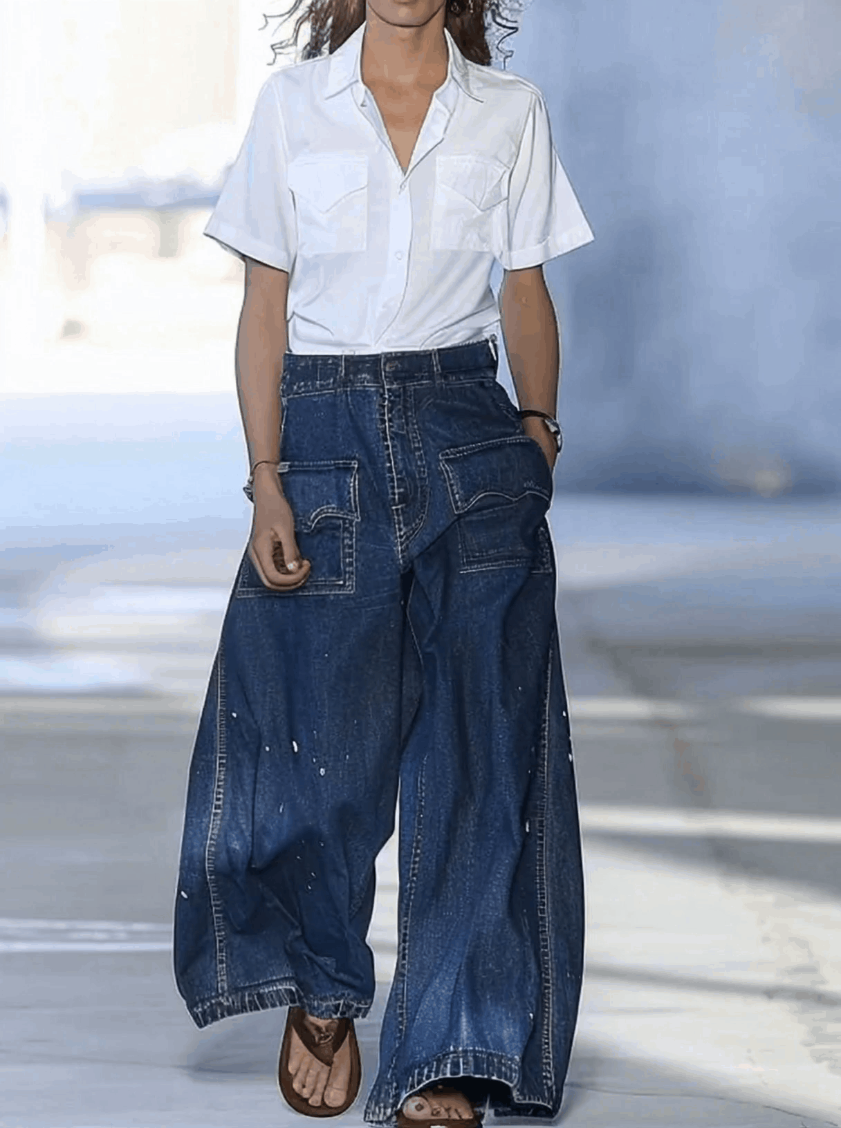 Giselle™ | Wide-Leg Multi-Pocket Jeans