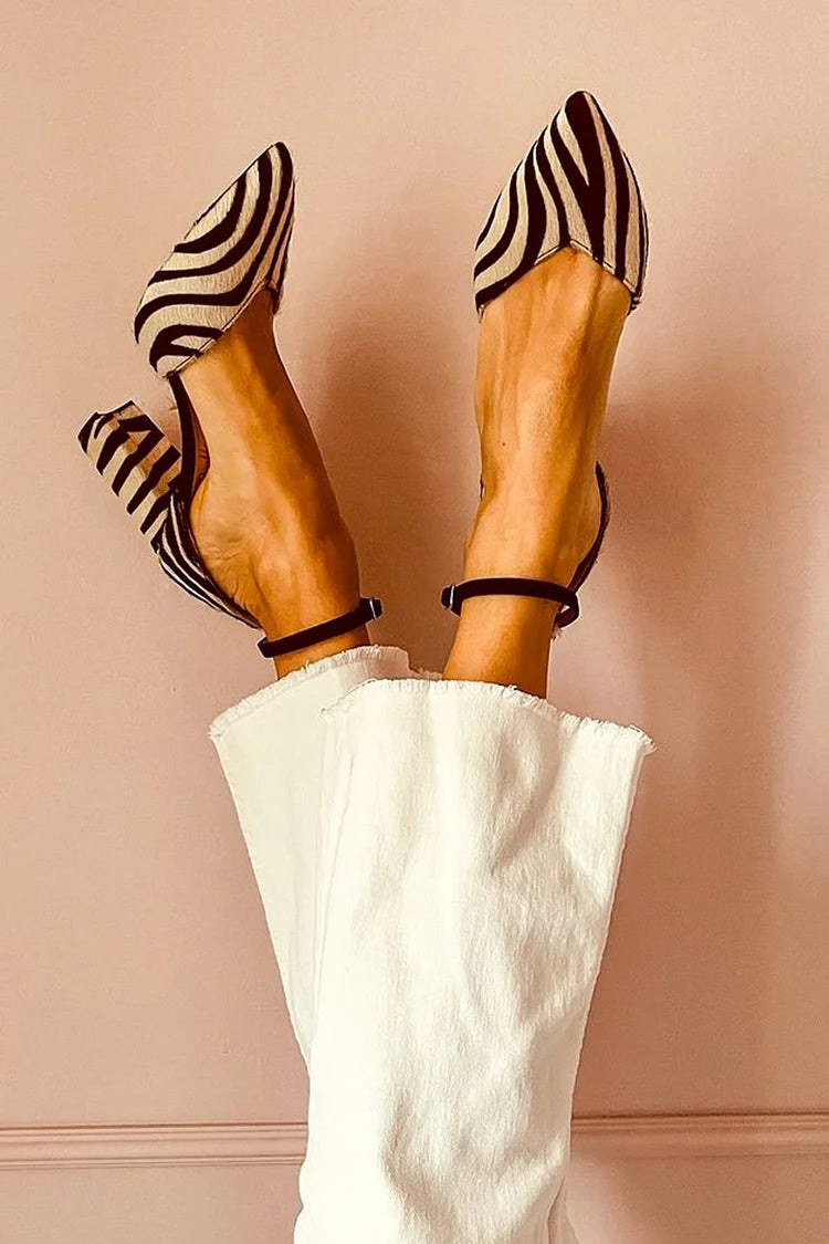 Verena™ | Pointed Toe Heels with Zebra Print