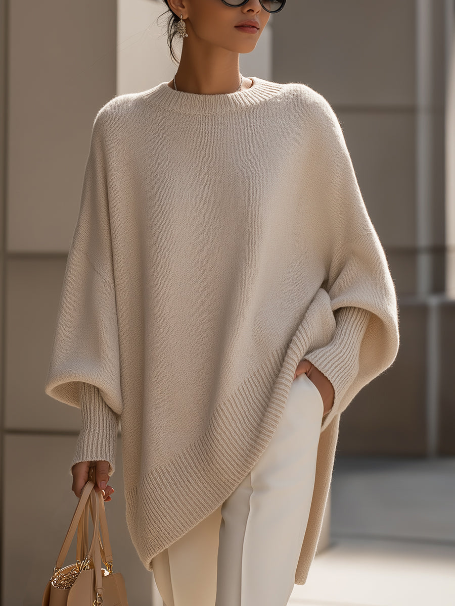 Tatiana™ | Oversized Draped Wide-Neck Sweater