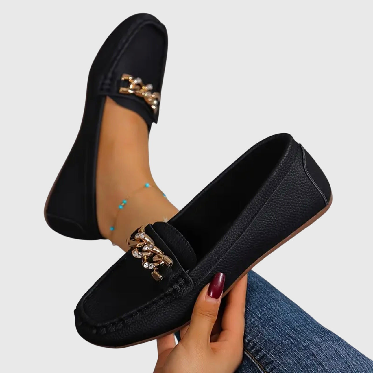 Katarina™ | Chain-Embellished Loafer Flats