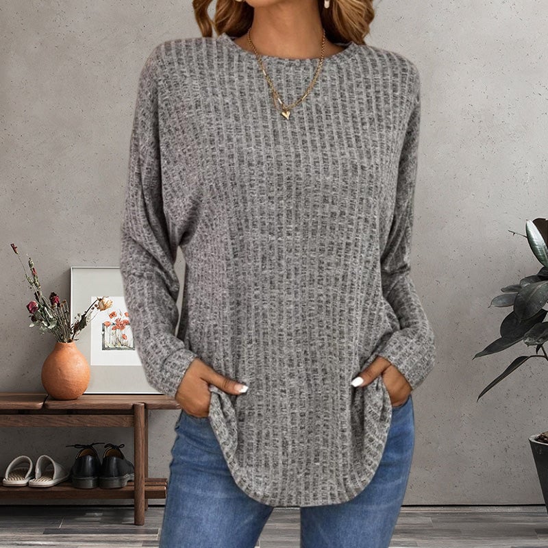 Mossette™ | Relaxed Long Sleeve Waffle-Knit Top