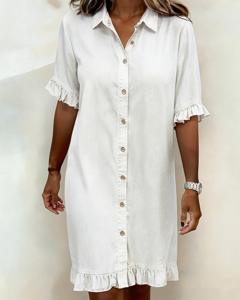 Remy™ | Ruffled Denim Shirt Dress