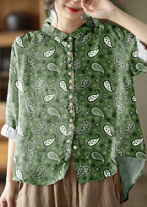 Rosanne™ | Floral Print Button-Front Blouse with Relaxed Fit and Long Sleeves