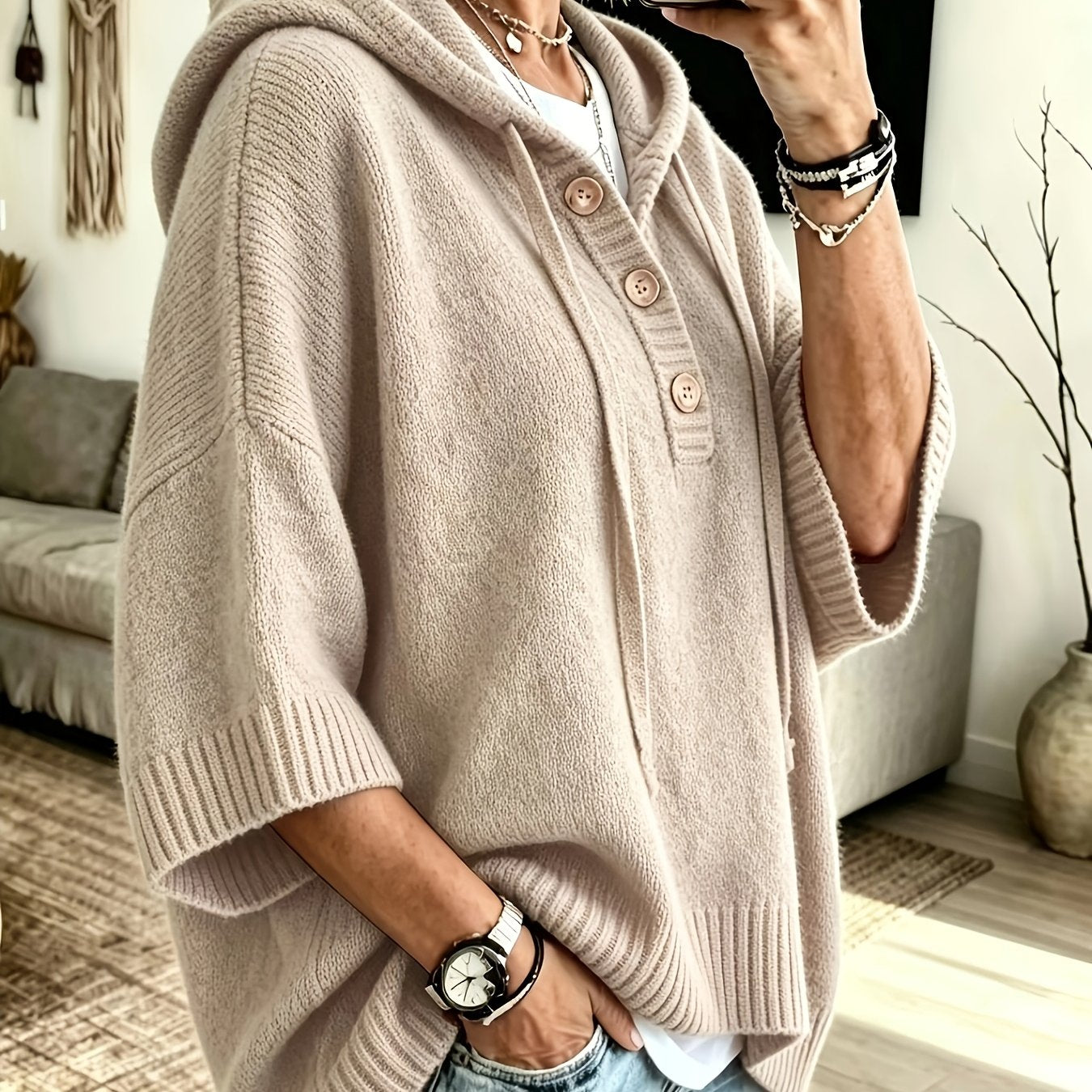 Mirabel™ | Hooded Cape Sweater