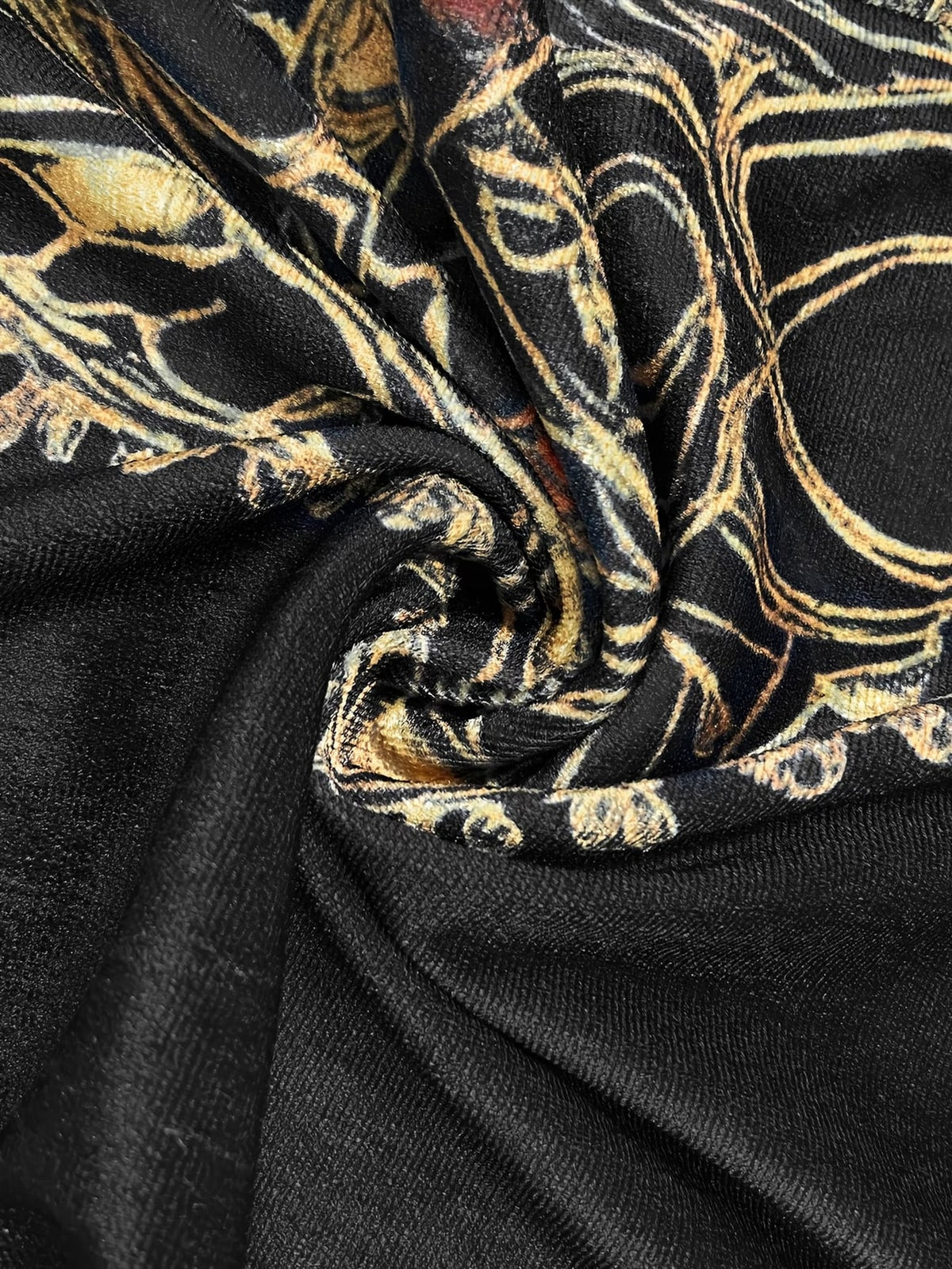 Belisandre | Black Paisley Velvet Palazzo Trousers