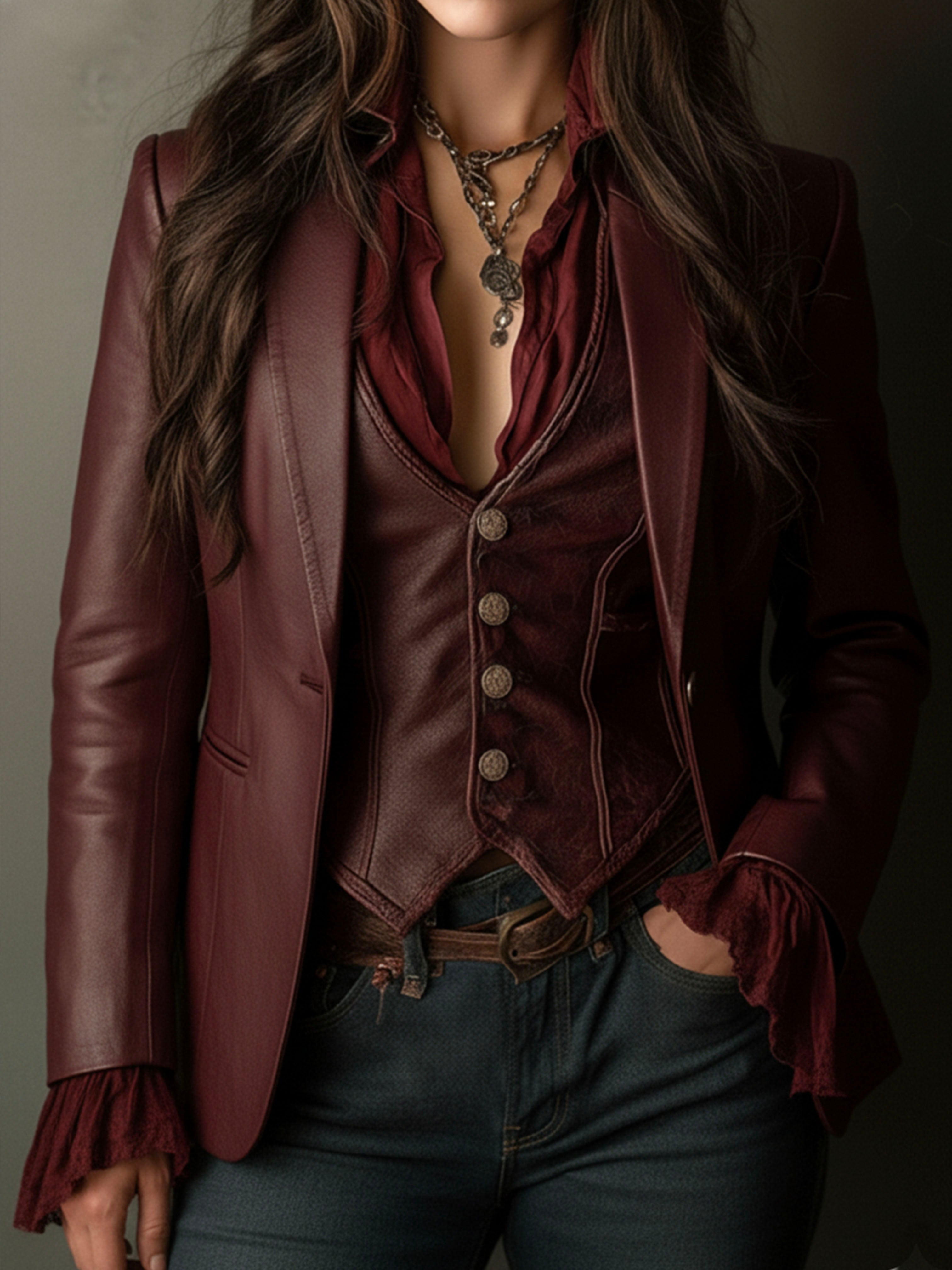 Evadette™ | Vintage Burgundy Blazer