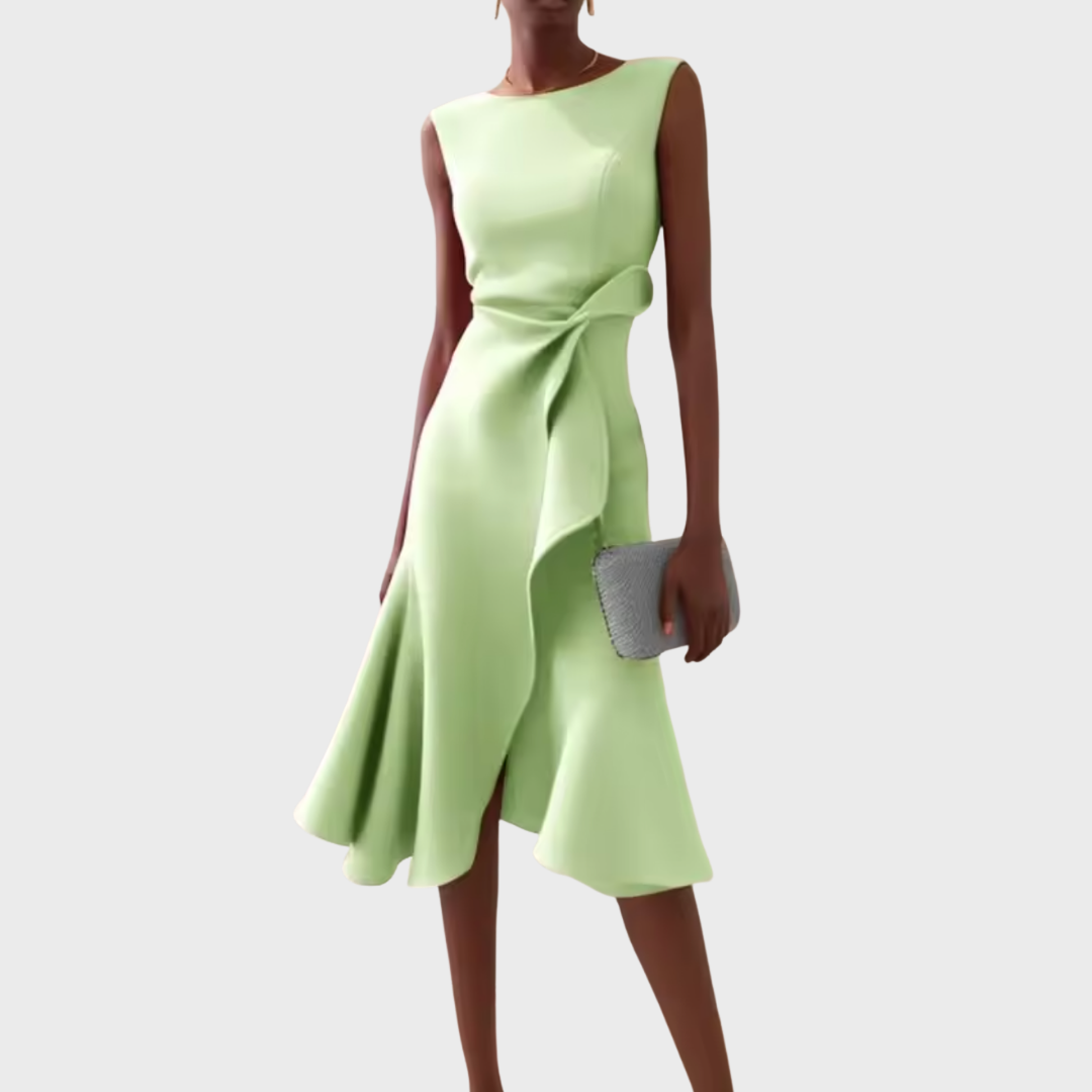 Women’s Draped Asymmetric Midi Dress